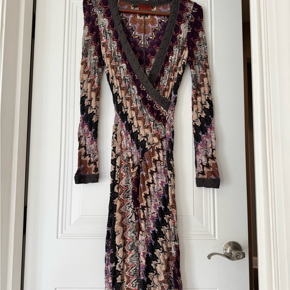 Missoni Purple and Black Long Sleeve Dress